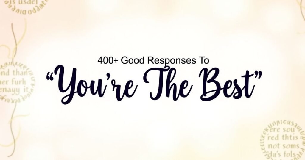 400+ Good Responses To “You’re The Best” (1)